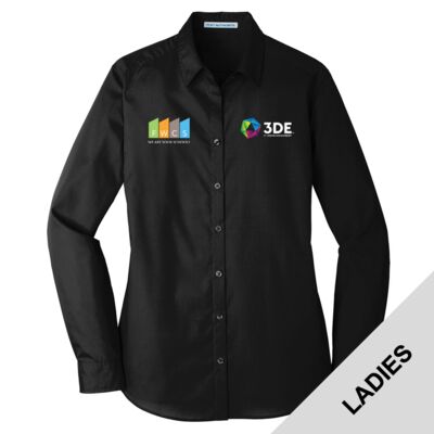 3DE FWCS - Ladies Long Sleeve Carefree Poplin Shirt Thumbnail