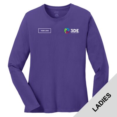 3DE Custom - Ladies Long Sleeve Core Cotton Tee Thumbnail