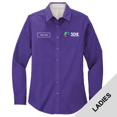 3DE Custom - Ladies Long Sleeve Easy Care Shirt Thumbnail