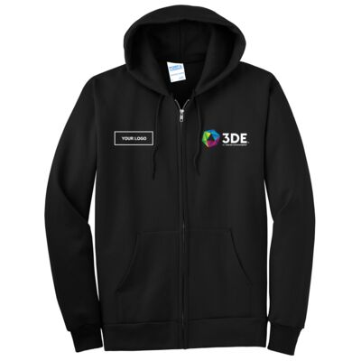 3DE Custom - FWCS Essential Fleece Full Zip Hooded Sweatshirt Thumbnail