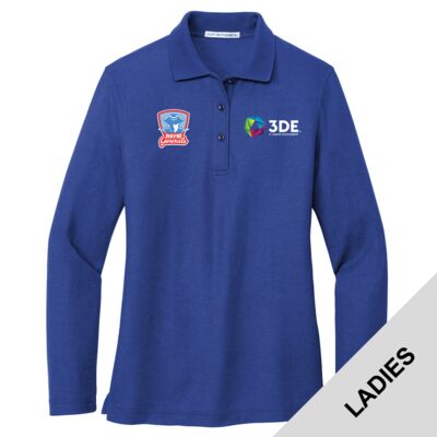 3DE Wayne - Ladies Silk Touch Long Sleeve Polo Thumbnail