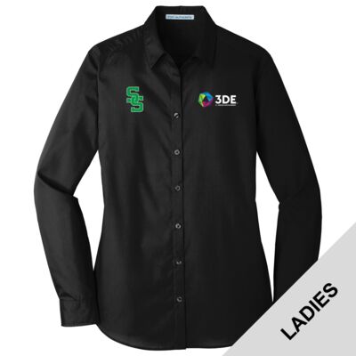 3DE South Side - Ladies Long Sleeve Carefree Poplin Shirt Thumbnail