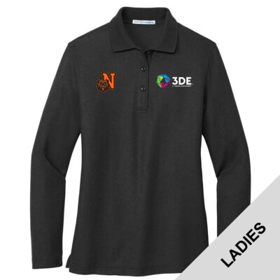 3DE Northrop - Ladies Silk Touch Long Sleeve Polo Thumbnail