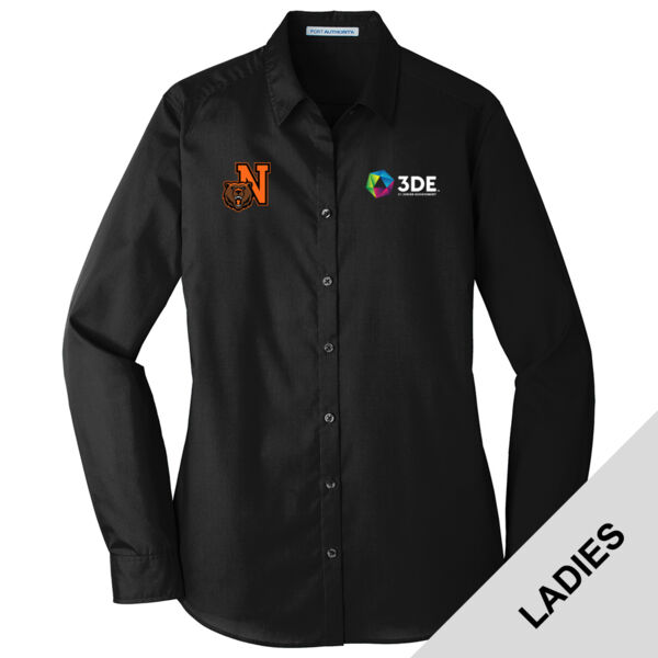 LW100 - EMB - J248E002 Left Chest / N209E015 Right Chest - Northrop Ladies Long Sleeve Poplin Shirt Thumbnail